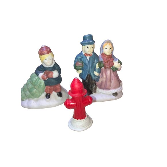 Hand-Painted Ceramic Christmas Village Figurines and Accessories - Picture 2 of 11